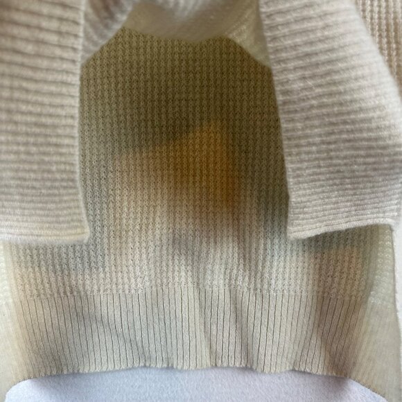 Halogen Womens V-Neck 100% Cashmere Sweater XS Cream Textured Knit Long Sleeve - Picture 10 of 13